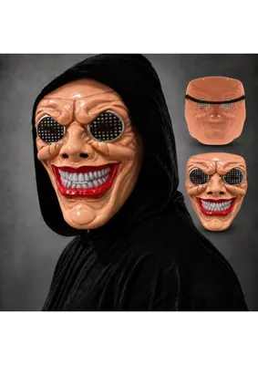 Str Store Kırmızı Ağız ve Beyaz Diş Detaylı File Gözlü Maske