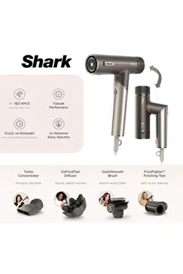 Shark SpeedStyle Pro Flex HD754EUT Beyaz Yüksek Kaliteli 4 in 1 Sistem, 1700 W, Bukle ve Dalga Apara