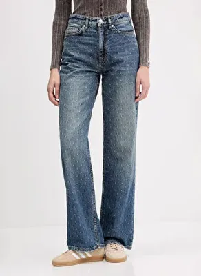 Hugo Mavi Kadın %100 Pamuk Denim Pantolon 50546502