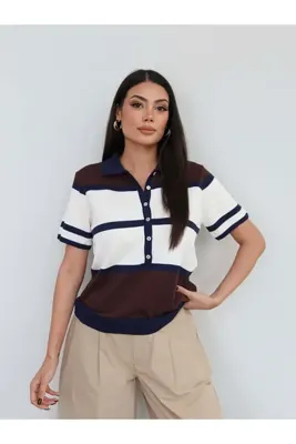 ESRAHELVACI Polo Yaka Triko Kazak