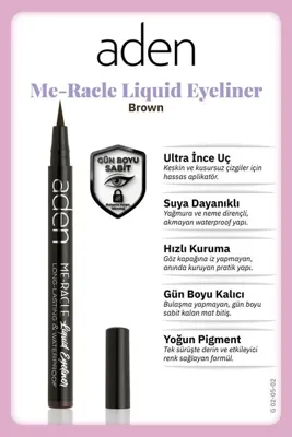 Aden Me-racle Likit Eyeliner Likit Göz Kalemi 03 Blue