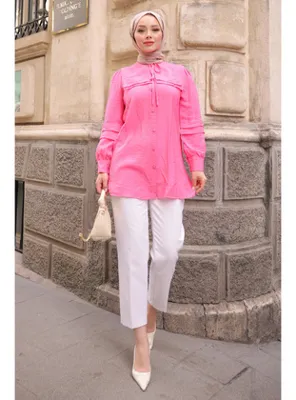 İmaj Butik Pembe Yaka Detaylı Tunik