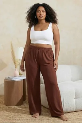 Trendyol Curve Ekru-Kahverengi  2'li Paket Örme Pijama Altı TBBAW26IA00003