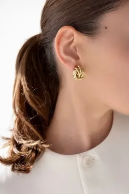 Ressia 14 K Gold Düğüm Mini Model Küpe