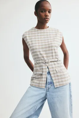 H&M Kemerli Bukle Triko Üst