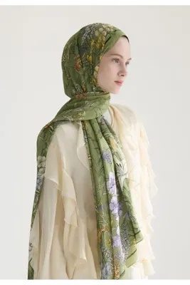 Fresh Scarfs Valentina Floş Viskon Şal Yeşil