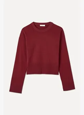 Mudo Kadın Bordo Loose Fit Bisiklet Yaka Kazak
