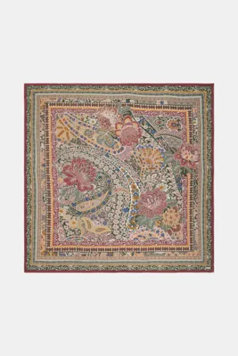 Vakko YEŞİL ŞAL DESENLİ KAŞMİR İPEK ŞAL