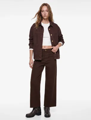 Koton Cepli Rahat Kalıp Kesik Paça Yüksek Bel  Jean Pantolon - Culoette Jean
