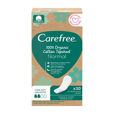 Carefree Organic Cotton Topsheet Normal Günlük Ped 30'lu