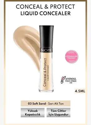 Note Cosmetics Conceal & Protect Concealer Likit Göz Altı Kapatıcısı - 03 Soft Sand