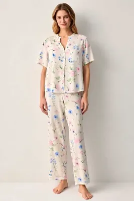 SUWEN MAGNOLİA SHİRT COLLARPYJAMAS SET