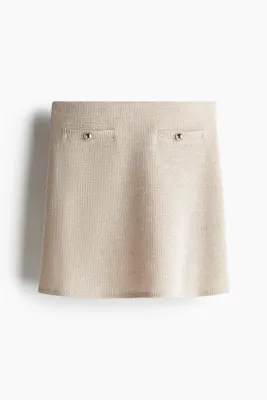 H&M Tekstüre Triko Mini Etek