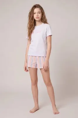 TRENDYOLKIDS Pembe Kız Çocuk Baskılı Pijama Takımı TKDSS26PT00038