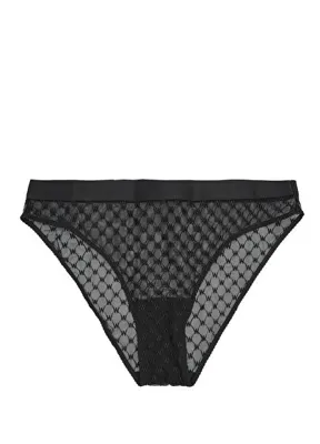 Wolford Siyah Logo Desenli Transparan Külot