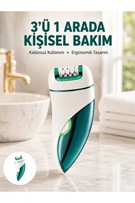 melonika Çok Fonksiyonlu Epilatör 600mAh 90 Dakika Kullanım LED Metal Başlık Su Geçirmez Yeni Nesil aby