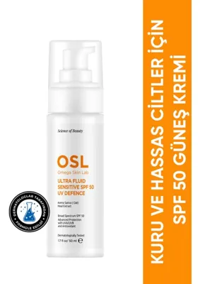 Osl Omega Skin Lab - Kuru Ve Hassas Ciltler İçin Spf 50 Güneş Kremi - Ultrafluid Sensitive Spf50 50 ml