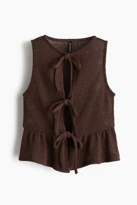 H&M Önü Bağcıklı ve Peplumlu Üst