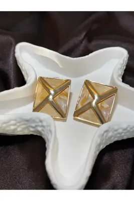 JEWELRY Zara Model Kare Gold Zarif Küpe