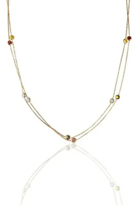 Söğütlü Silver Gümüş Rose Renkli Zirkon Sıra Taşlı Kolye 100 Cm Sgtl10508rose