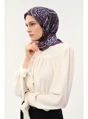 Silk Home Viskon Velora Eşarp Dört Mevsim Etro Desen Soluk Mor 90X90