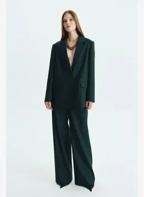 Roman Çift Düğmeli Klasik Blazer Ceket Yeşil KK016009_012