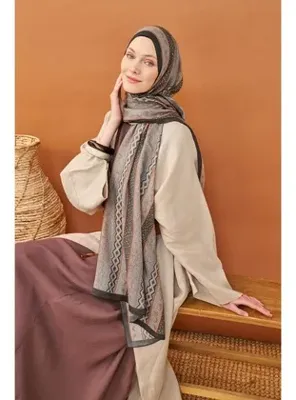 Silk Home Riva Şal Tencel Ethnic Way Koyu Gri