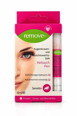PUR BELLA Remove Retouch Pen Kaş ve Yüz Tüy Alma Kalemi 4 ml – Hassas Bölgeler İçin Soğuk Ağda, Isıtma Gerektirmeyen Pratik Tüy Alma Ürünü