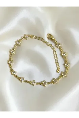 AUREON GOLD Yıldız Yağmuru Gold Çelik Bileklik