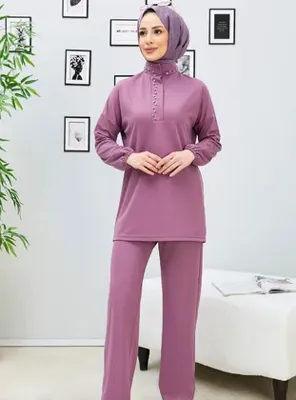 Modanisa Tunik&Pantolon İkili Takım - Lila - Tofisa
