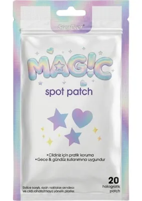 Magic Spot Patch Akne Patch Siyah Nokta Karşıtı Holografik Yıldız Kalp Cilt Bakım Maskesi 20 Adet