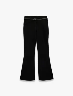 Koton Kemerli Yüksek Bel Slim Fit İspanyol Paça Kumaş Pantolon