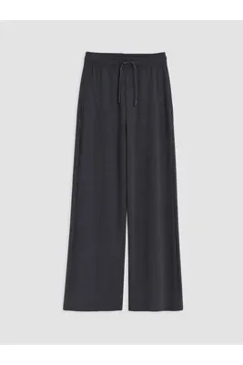 LC Waikiki TexX Store Kalitesi LCW Modest Antrasit İnterlok Düz Loose & Bol Kadın Eşofman Altı