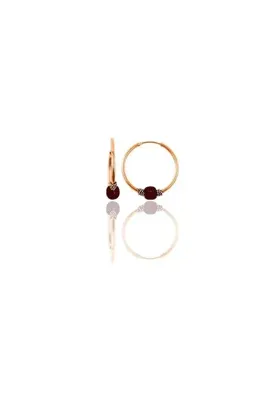 Söğütlü Silver Gümüş Rose 14 Mm Mercan Renkli Halka Küpe Sgtl11273rose
