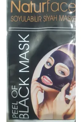 Naturface Tek Kullanımlık Soyulabilir Siyah Maske