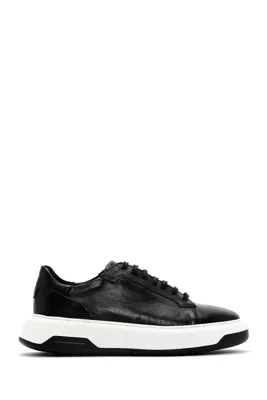 Derimod Erkek Siyah Deri Kalın Tabanlı Sneaker