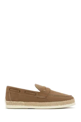 Derimod Erkek Bej Süet Deri Casual Loafer