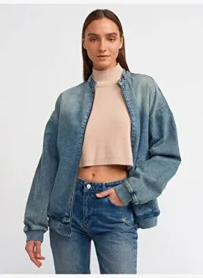 Dilvin 65340 %100 Pamuk Kar Yıkama Uzun Bomber Mont