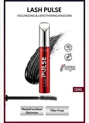Note Cosmetics Note Lash Pulse Volumizing & Lengthening Mascara Uzunluk ve Hacim Etkili Maskara - Siyah
