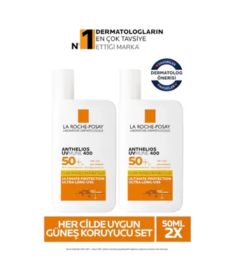 La Roche Posay Anthelios Uvmune 400 Anti-Dark Spots Fluid Spf50+ Melasyl İçeren Güneş Kremi 50 ml 2 Adet