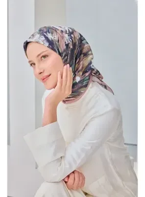 Silk Home Velora Eşarp Watercolor Flower Pudra Vizon
