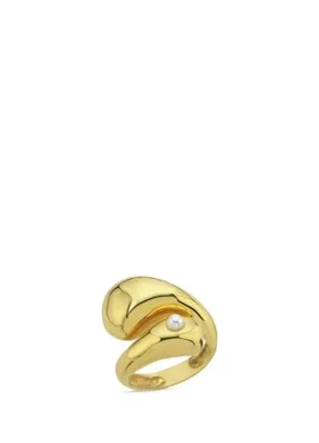 Linya Jewellery Bersa Büyük İncili Kadın Gümüş Yüzük
