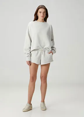 Golden Goose Gri Yıpratma Detaylı Şort