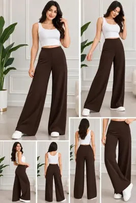 Umay moda 59 Kadın Yüksek Bel- Palazzo Pantolon- Oysh Kumaş- Bol Paça- Şık Rahat Kesim