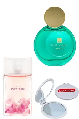 Avon Soft Musk Kadın Parfüm EDT 50ml + Far Away Splendoria Kadın Parfüm EDP 50ml + Lovider Cep Aynası