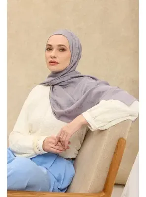 Silk Home Naia Pamuk Şal Çiçek Desen Gümüş