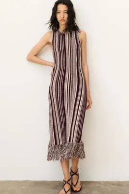 H&M Püsküllü Triko Elbise