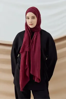 Modakaşmir AYA SERİSİ KOYU BORDO ŞAL