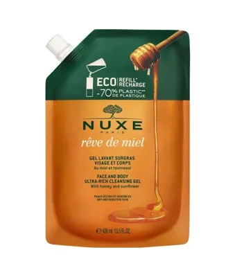 Nuxe Reve De Miel Face And Body Ultra Rich Cleansing Gel 400 Ml - Refill Bal