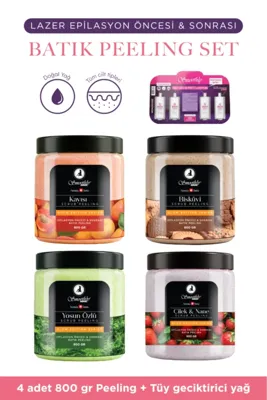 Smoothly Lazer Peeling Epilasyon Peeling Batık & Çilek Bacak Onarıcı 4 x 800G + 4lü Karınca Yumurtası Yağ